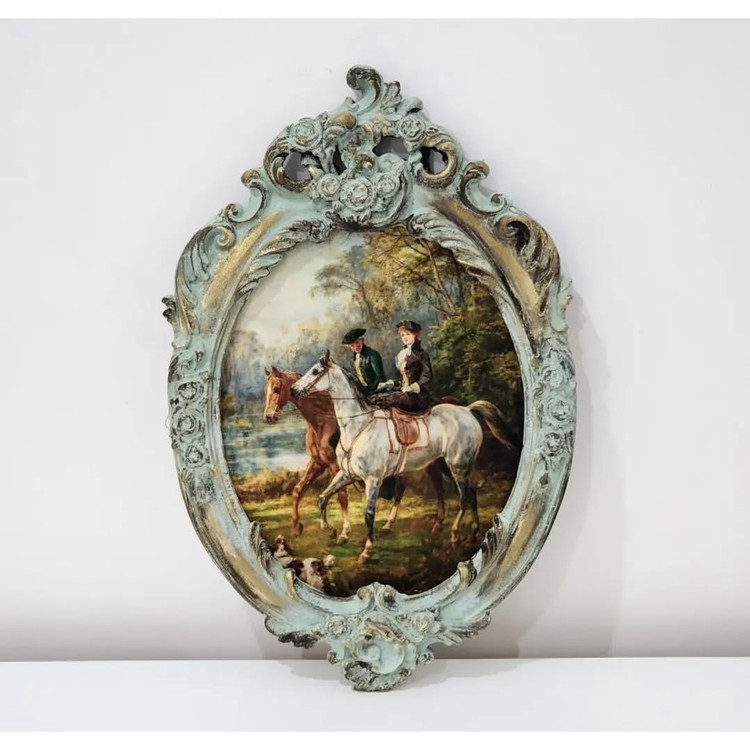 تابلو پتینه نقاشی مخمل طرح فرانسوی کد AZ01