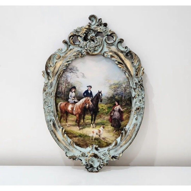 تابلو پتینه نقاشی مخمل طرح فرانسوی کد AZ04