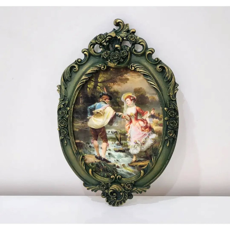 تابلو پتینه نقاشی مخمل طرح فرانسوی کد AB101