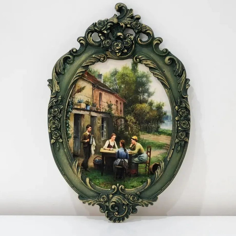 تابلو پتینه نقاشی مخمل طرح فرانسوی کد AB104