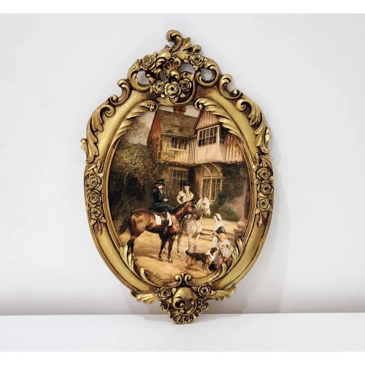 تابلو پتینه نقاشی مخمل طرح فرانسوی کد D3