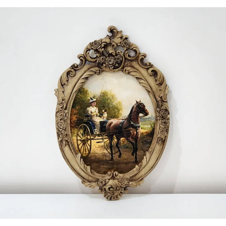 تابلو پتینه نقاشی مخمل طرح فرانسوی کد AF03