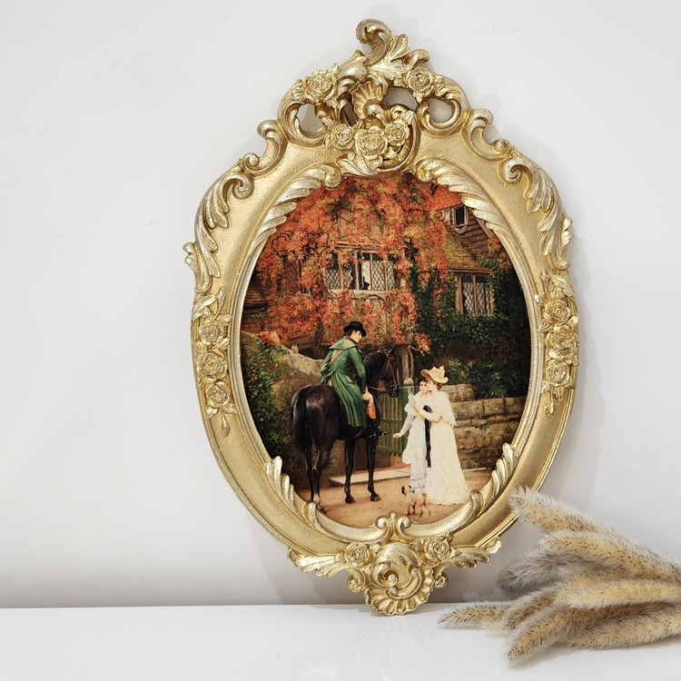 تابلو پتینه نقاشی مخمل طرح فرانسوی کد AH01