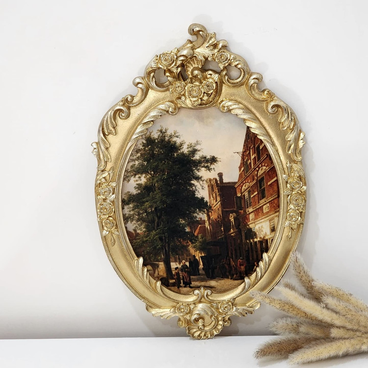 تابلو پتینه نقاشی مخمل طرح فرانسوی کد AH02