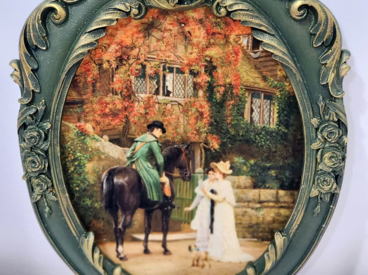 تابلو پتینه نقاشی مخمل طرح فرانسوی کد AB106