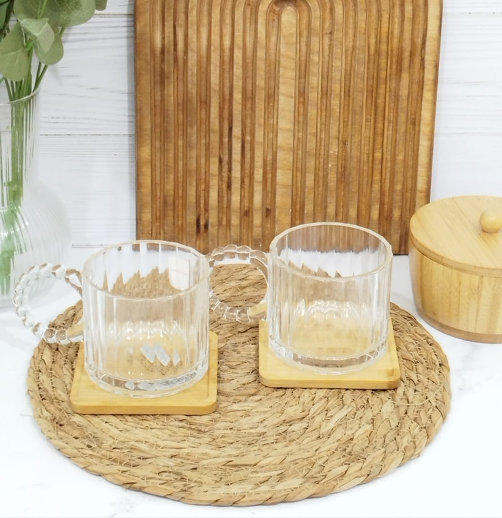 سرویس لیوان دسته مروارید شیاردار