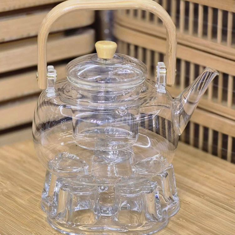 قوری پیرکس دسته بامبو