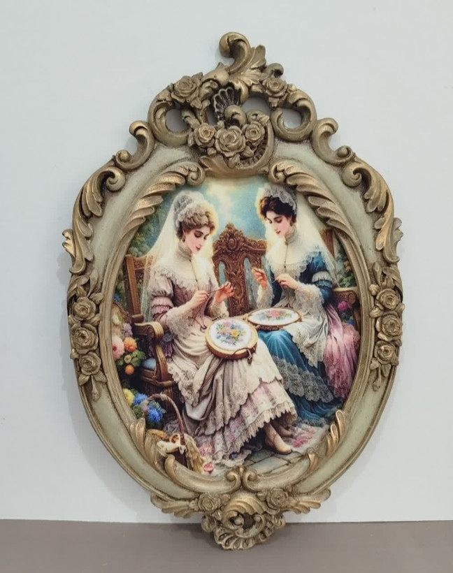 تابلو پتینه نقاشی مخمل طرح فرانسوی کد K02