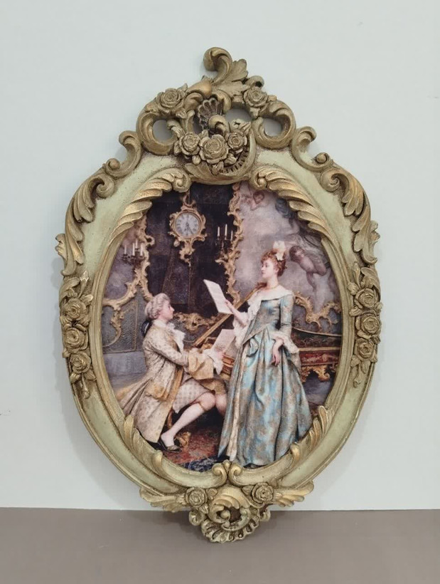 تابلو پتینه نقاشی مخمل طرح فرانسوی کد K01