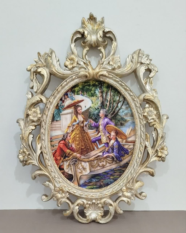 تابلو پتینه نقاشی مخمل طرح فرانسوی کد EN01