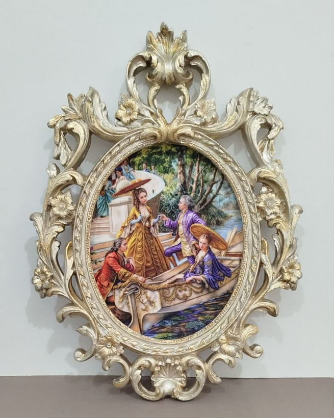 تابلو پتینه نقاشی مخمل طرح فرانسوی کد EN01