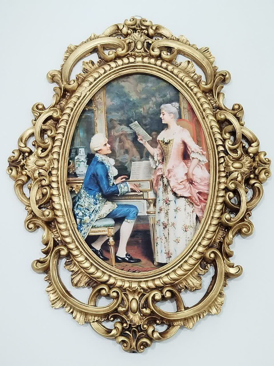 تابلو پتینه نقاشی مخمل طرح فرانسوی سایز بزرگSA03