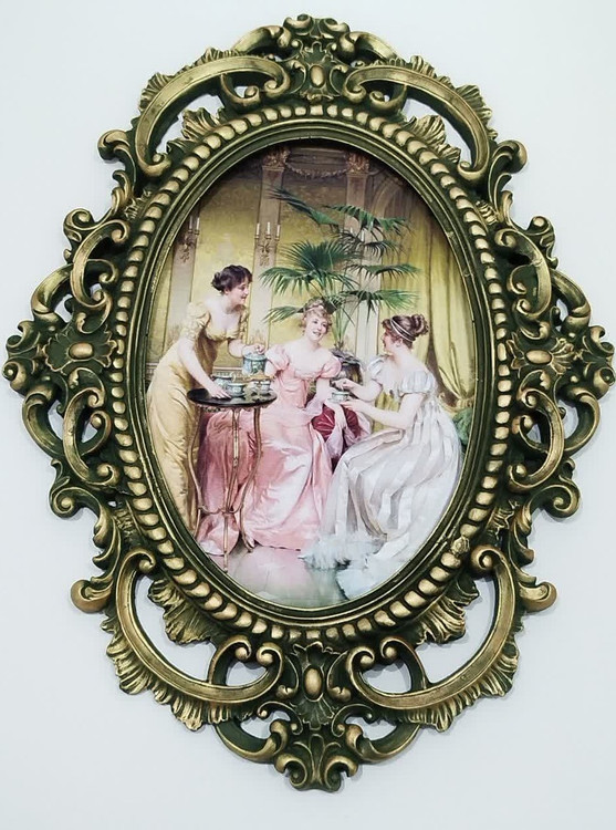 تابلو پتینه نقاشی مخمل طرح فرانسوی سایز بزرگSA07