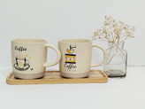 ست دو نفره ماگ سرامیکی وارداتی مدل استوانه COFFEE Time