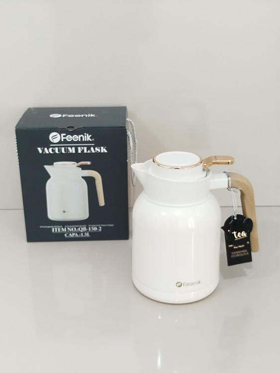 فلاسک1.5لیتر استیل 304_سفید