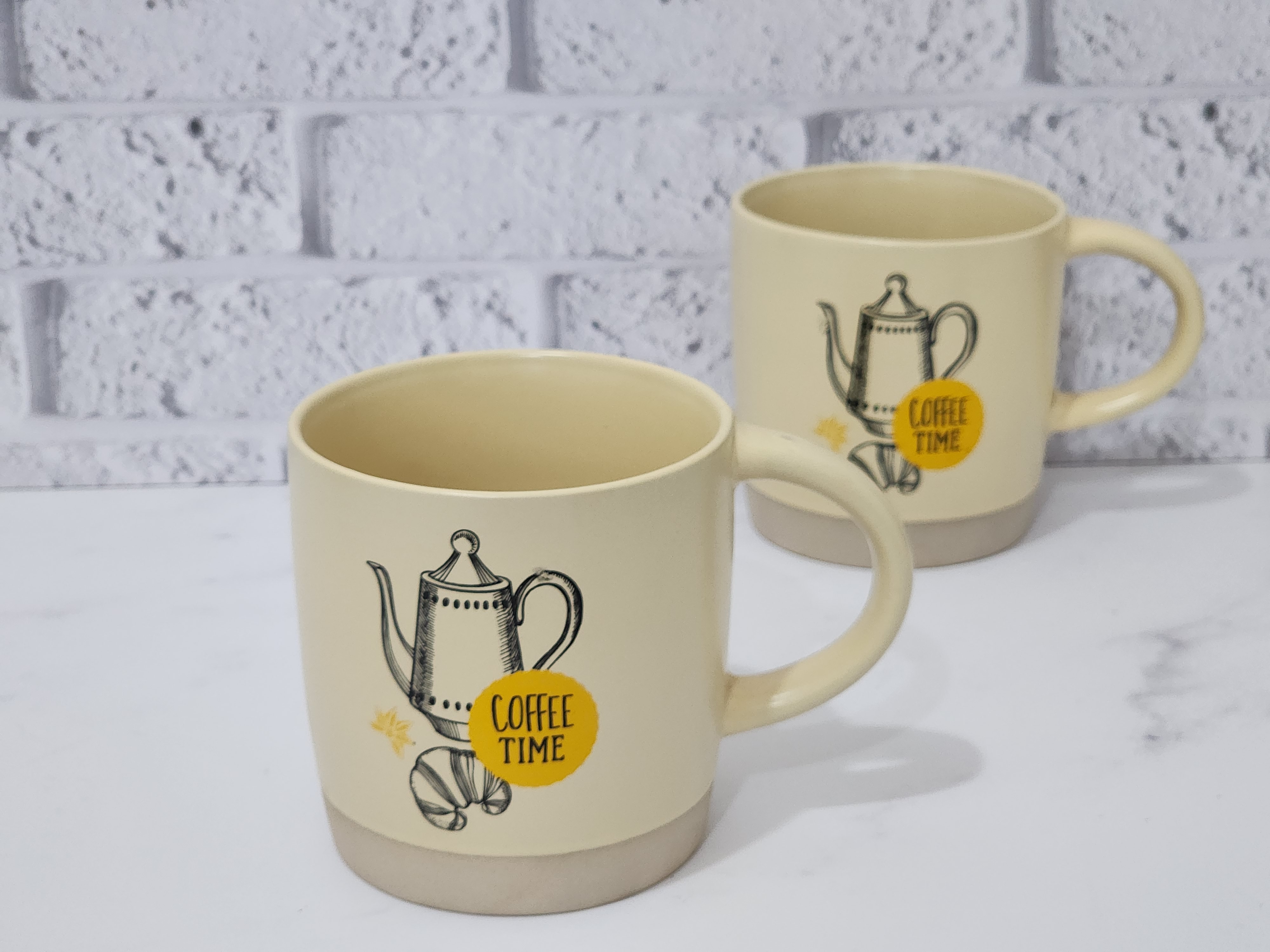 ست دو نفره ماگ سرامیکی  وارداتی  مدل استوانه  COFFEE Time