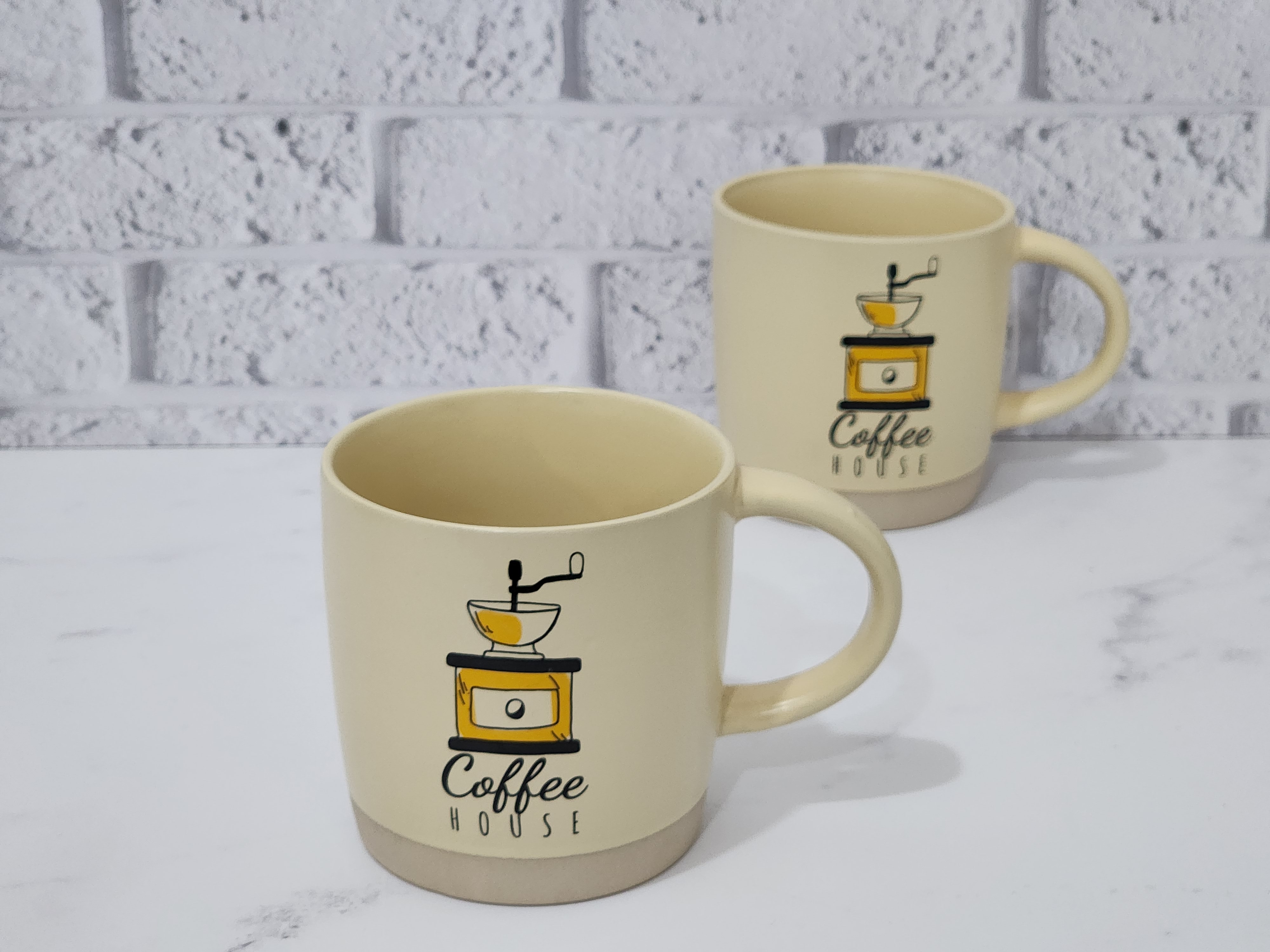 ست دو نفره ماگ سرامیکی  وارداتی  مدل استوانه  COFFEE Time
