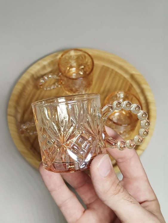 سرویس شات دسته مروارید پیرکس شامپاینی