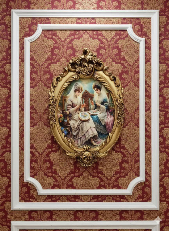 تابلو پتینه نقاشی مخمل طرح فرانسوی کد AD07