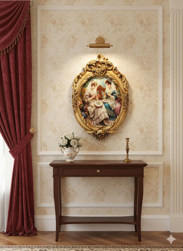 تابلو پتینه نقاشی مخمل طرح فرانسوی کد AD07