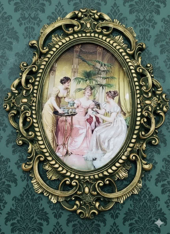 تابلو پتینه نقاشی مخمل طرح فرانسوی سایز بزرگSA07