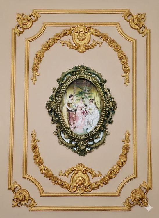 تابلو پتینه نقاشی مخمل طرح فرانسوی سایز بزرگSA01