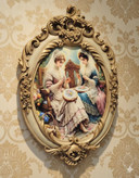 تابلو پتینه نقاشی مخمل طرح فرانسوی کد AK02