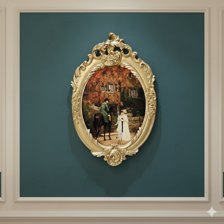 تابلو پتینه نقاشی مخمل طرح فرانسوی کد AH01