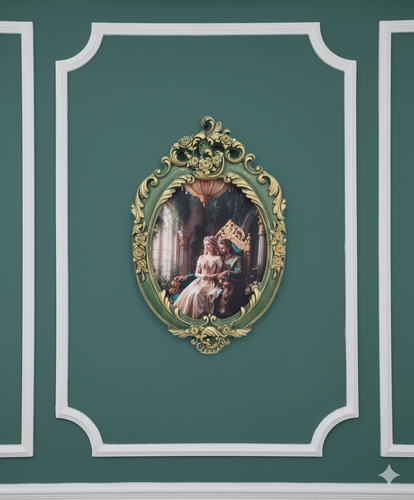 تابلو پتینه نقاشی مخمل طرح فرانسوی کد AB06