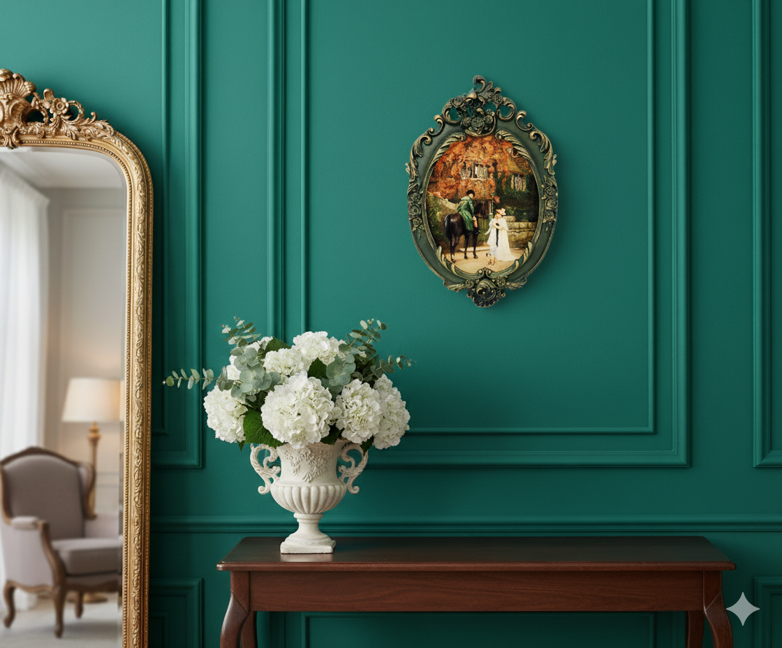 تابلو پتینه نقاشی مخمل طرح فرانسوی کد AB106