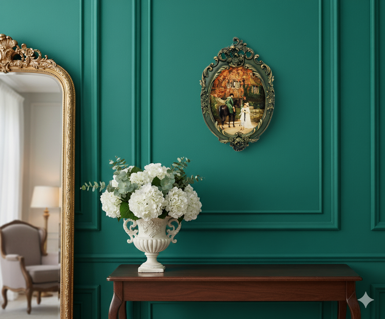 تابلو پتینه نقاشی مخمل طرح فرانسوی کد AB106