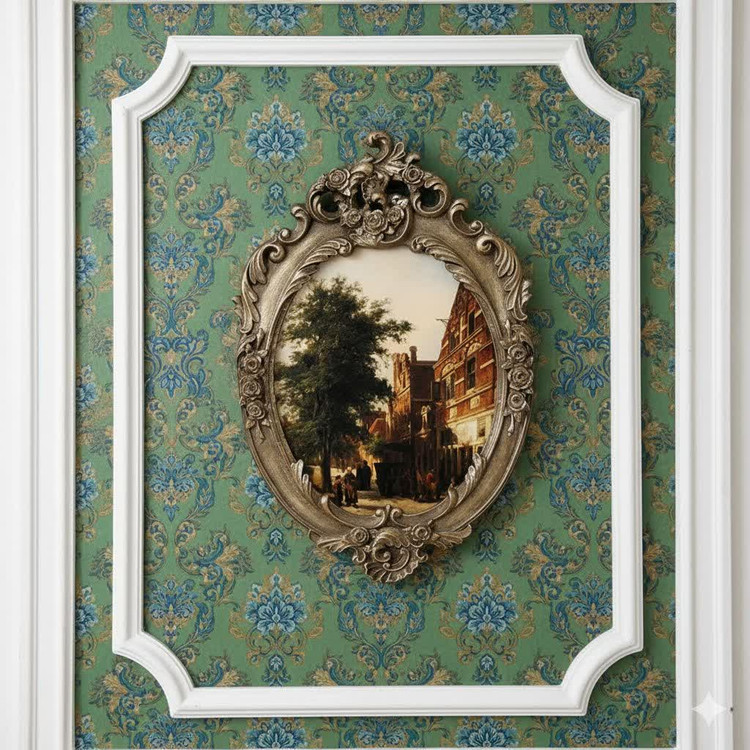 تابلو پتینه نقاشی مخمل طرح فرانسوی کدAF02