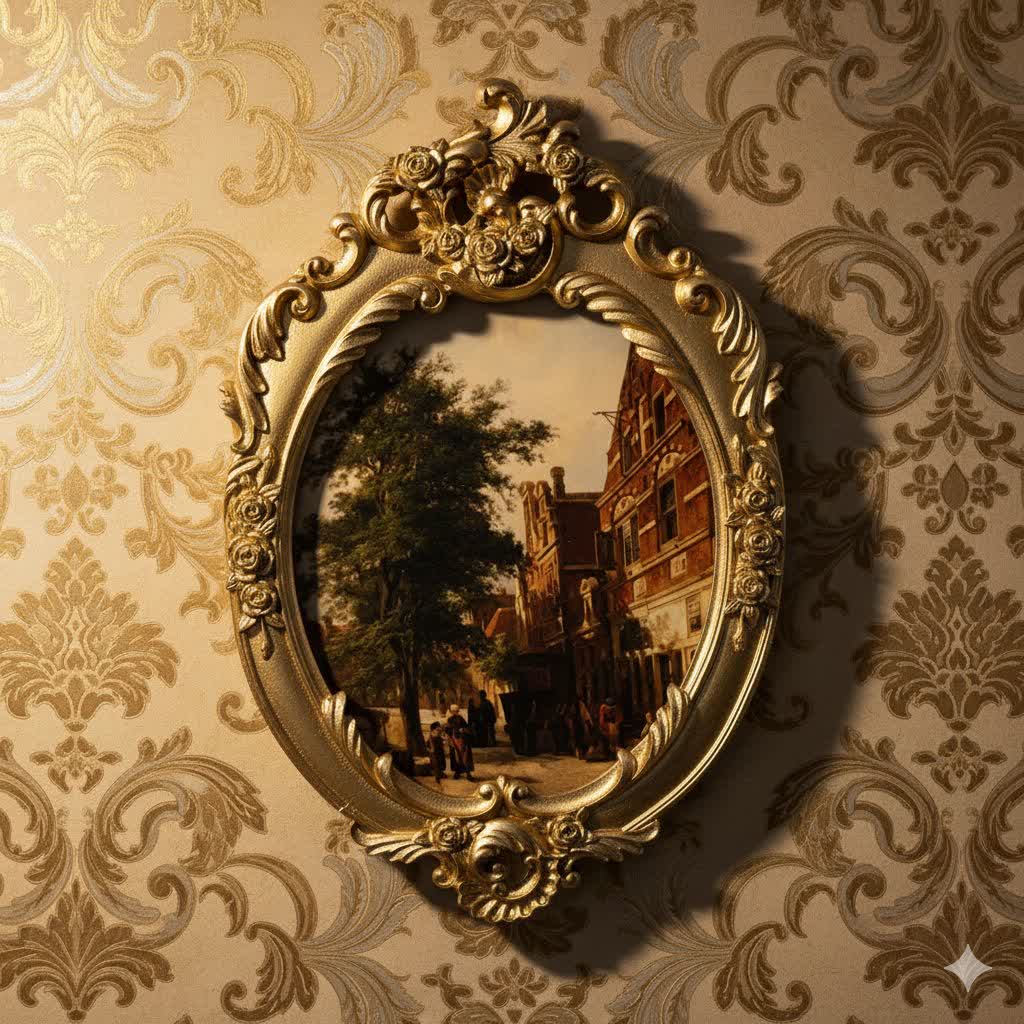 تابلو پتینه نقاشی مخمل طرح فرانسوی کدAF02