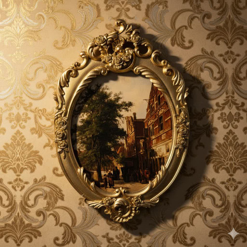 تابلو پتینه نقاشی مخمل طرح فرانسوی کدAF02