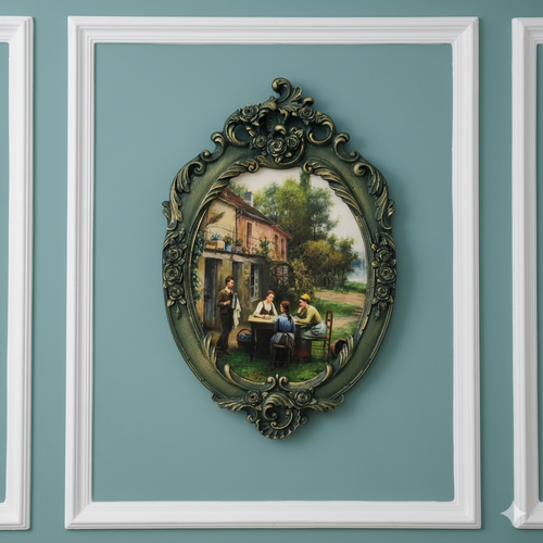 تابلو پتینه نقاشی مخمل طرح فرانسوی کد AB104