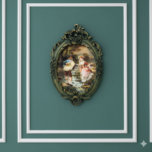 تابلو پتینه نقاشی مخمل طرح فرانسوی کد AB101