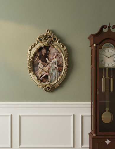 تابلو پتینه نقاشی مخمل طرح فرانسوی کد AK01