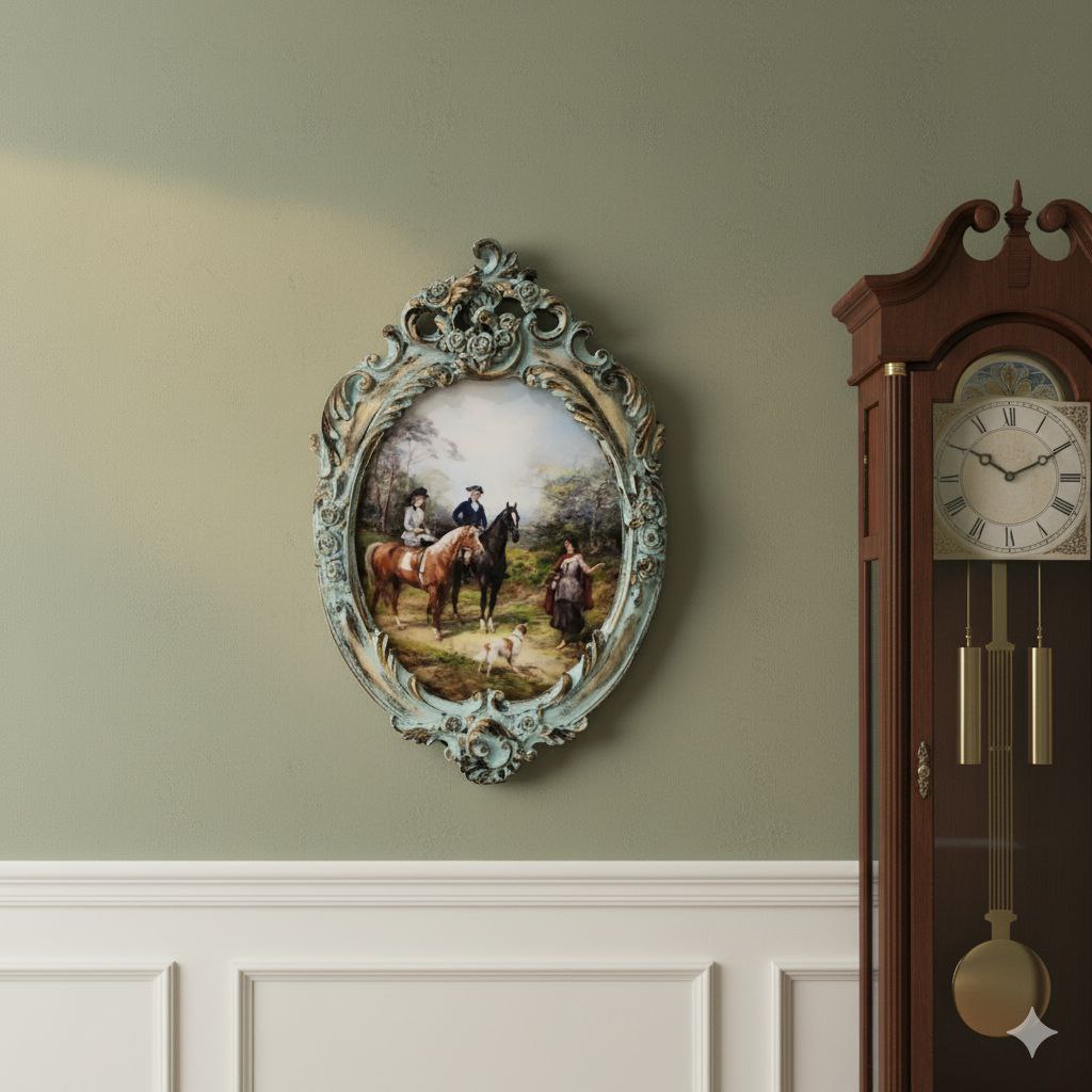 تابلو پتینه نقاشی مخمل طرح فرانسوی کد AZ04