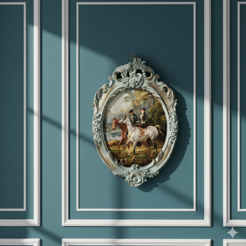 تابلو پتینه نقاشی مخمل طرح فرانسوی کد AZ01