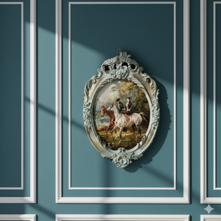 تابلو پتینه نقاشی مخمل طرح فرانسوی کد AZ01