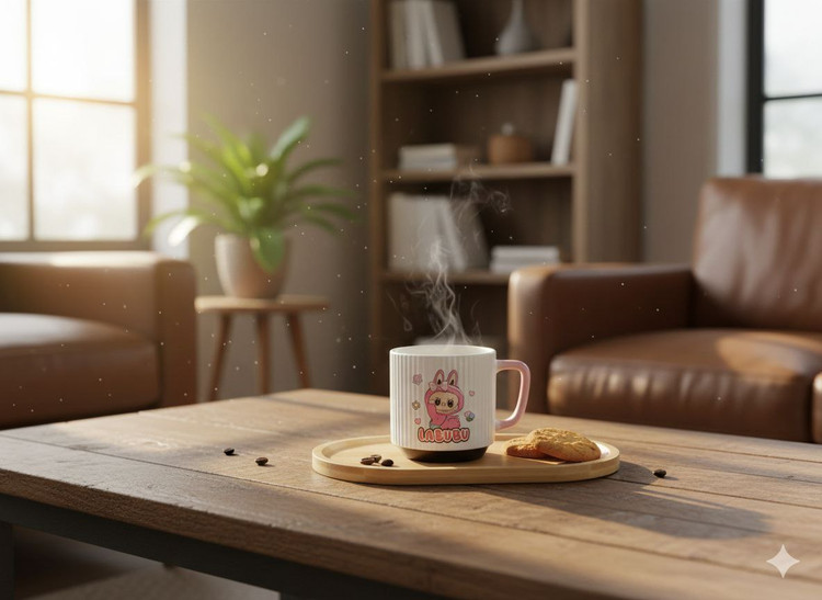 ماگ فانتزی شیاردار طرح لبوبو کد 03