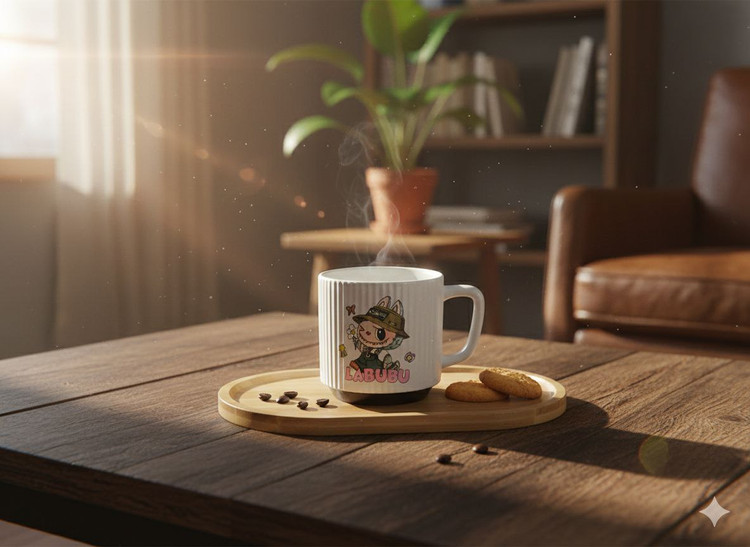 ماگ فانتزی شیاردار طرح لبوبو کد 04