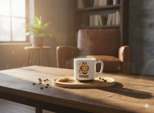 ماگ فانتزی شیاردار طرح لبوبو کد 02