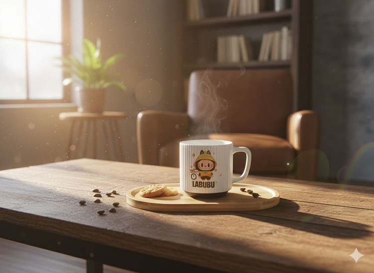 ماگ فانتزی شیاردار طرح لبوبو کد 02