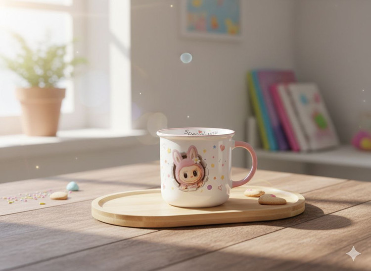 ماگ سرامیکی وارداتی فانتزی لبوبو (LABUBU) دخترانه