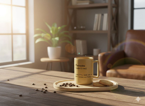 ماگ سرامیکی بلند تک خردلی