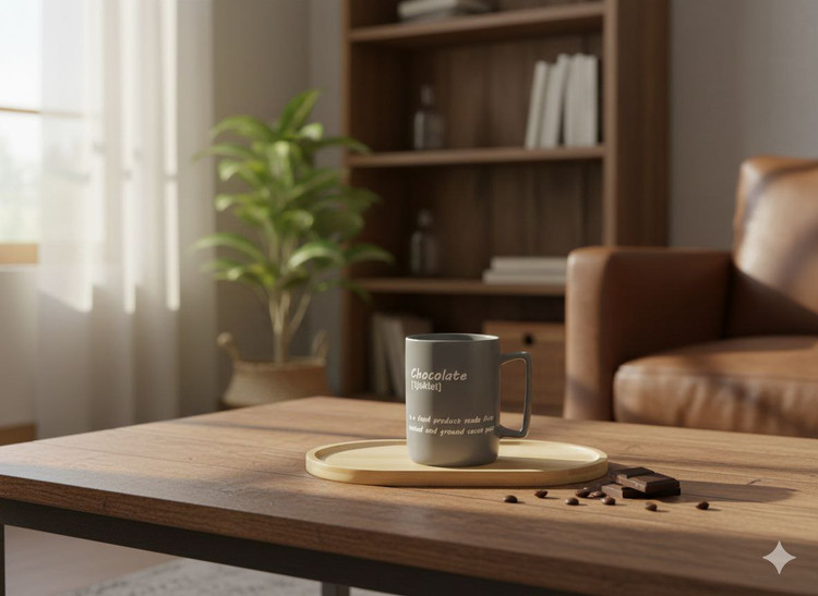 ماگ سرامیکی بلند تک آبی نفتی